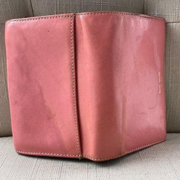 Kate Spade Women Wallet Pink/Green Leather Clutch Wrislet Card holder Purse - Picture 5 of 12